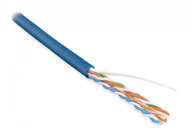 кабель витая пара u/utp кат.5e 4 пары 24 awg ож solid lszh нг(с)-hf uutp4-c5e-s24-in-lszh-bl-305 син. (уп.305м) hyperline 257780 от BTSprom.by