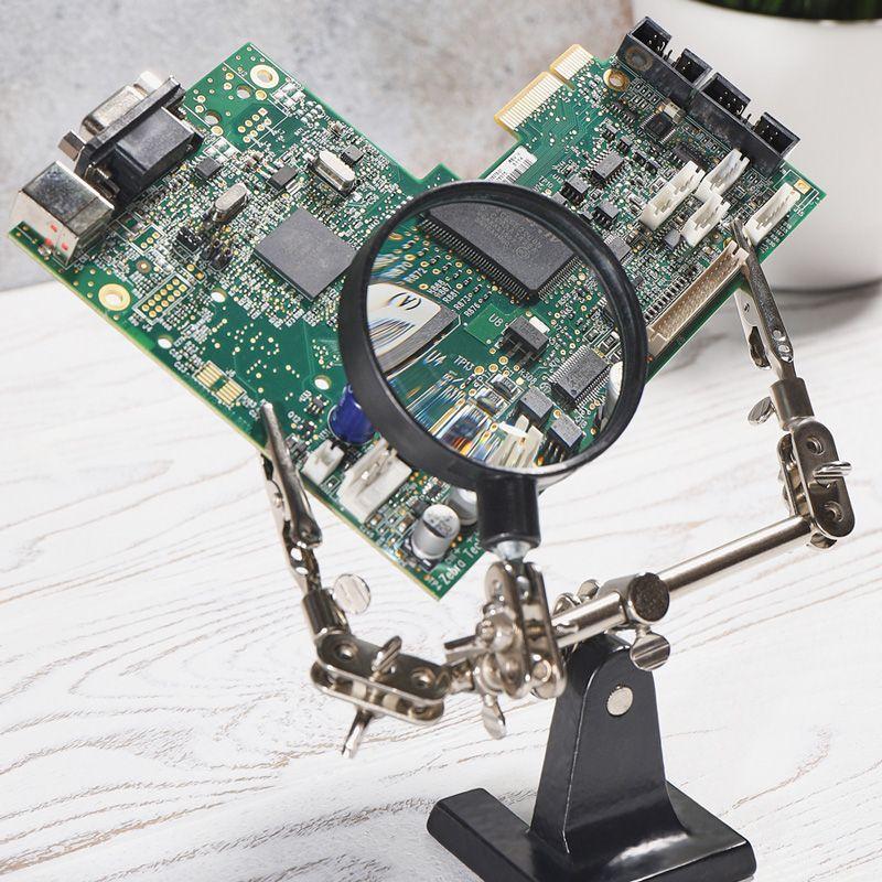  Держатель "третья рука" с лупой х2.5 Rexant 12-0251-4 фото в каталоге от BTSprom.by