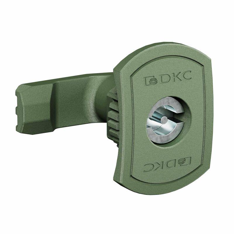 замок поворотный с личинкой под двойн. бородку 3мм для навесных корпусов полиамид зел. dkc r5ce210 от BTSprom.by