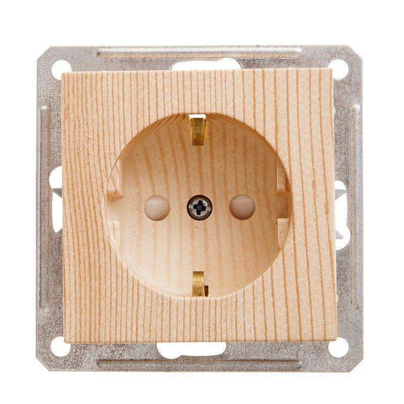 розетка 1-м сп w59 16а ip20 с заземл. защ. шторки механизм сосна se rs16-152-7-86 от BTSprom.by