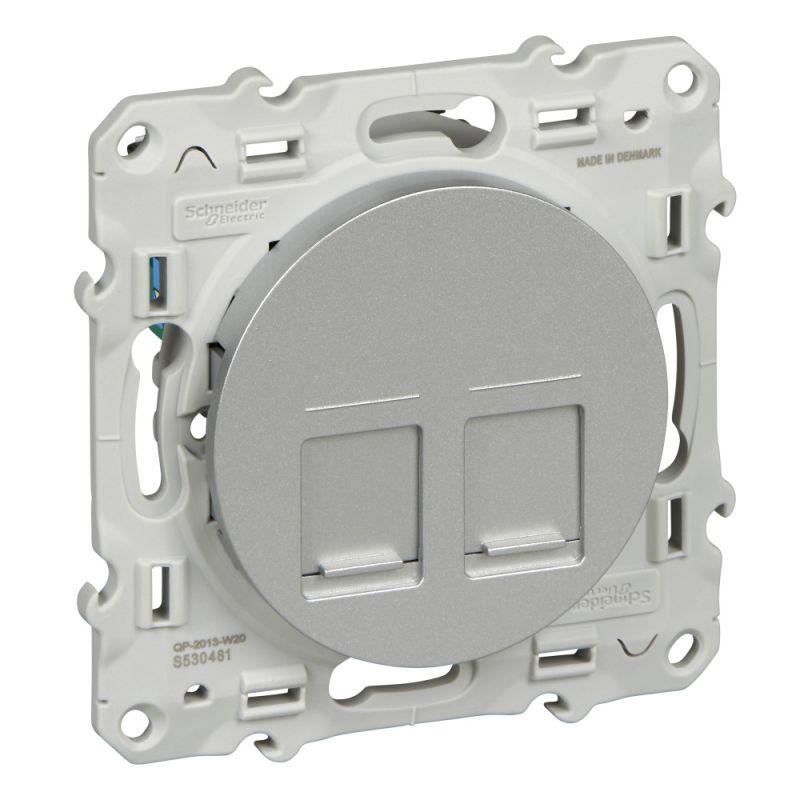 розетка компьютерная 2-м сп odace rj45 кат.5e неэкранир. механизм алюм. sche s53r481 от BTSprom.by