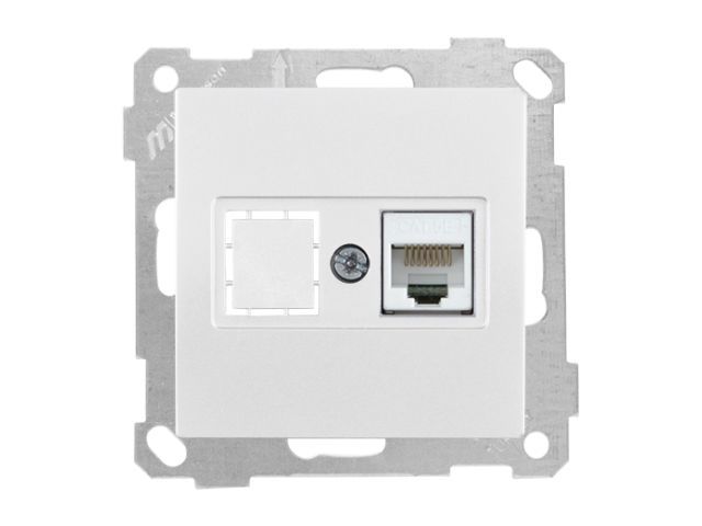 розетка компьютерная 1xrj45 (cat5e) белая, elitra, mutlusan 2270 136 0101 от BTSprom.by