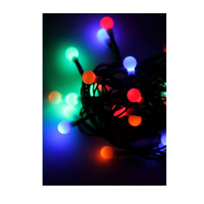 гирлянда декоративная "маленькие шарики cherry" 30led 4.4м (2.9+1.5м) зел. провод ip20 мультиколор космос koc_gir30ledball_rgb от BTSprom.by