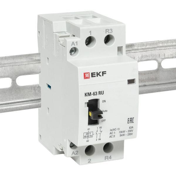  Контактор модульный КМ РУ 63А 1NO+1NC (2 мод.) PROxima EKF km-2m-63-11 фото в каталоге от BTSprom.by