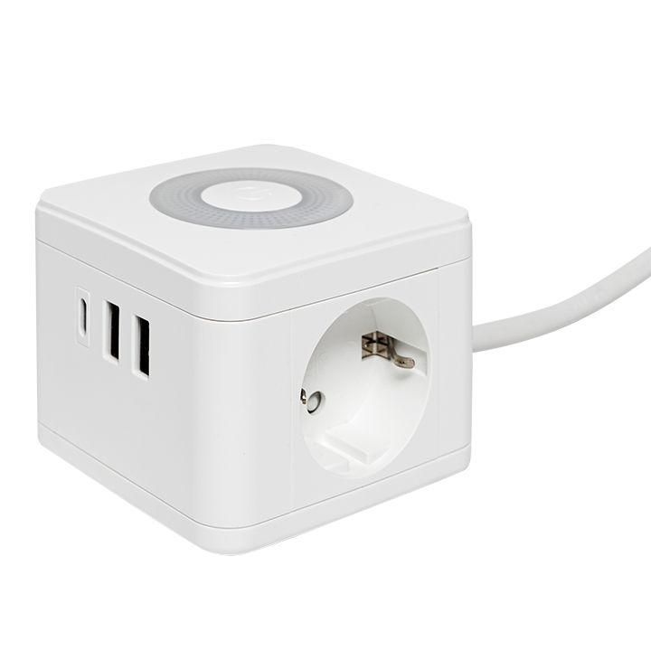 удлинитель "куб" 2х1.3м 2usb 2.4а+type c + ночник 1кв.мм ekf uba-cub-2-tc от BTSprom.by