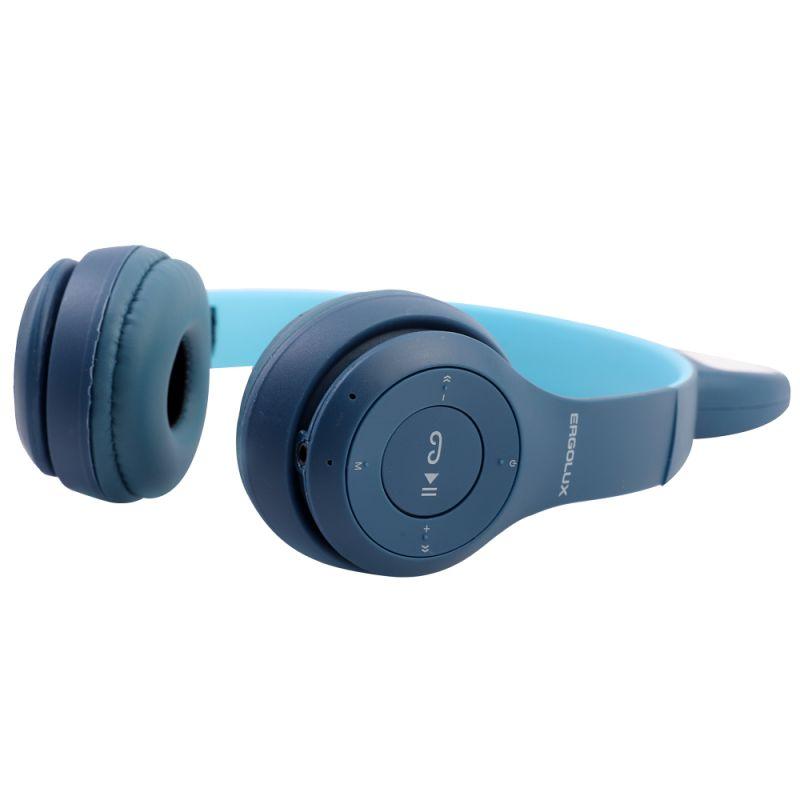  Наушники накладные беспроводные ELX-BTHP02-C06 FM MP3 микрофон ушки син. ERGOLUX 15458 фото в каталоге от BTSprom.by