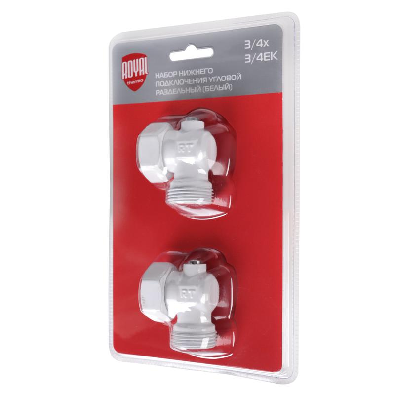 Набор нижнего подключения угловой раздельный 3/4х3/4ЕК бел. Royal Thermo НС-1559436 фото в каталоге от BTSprom.by