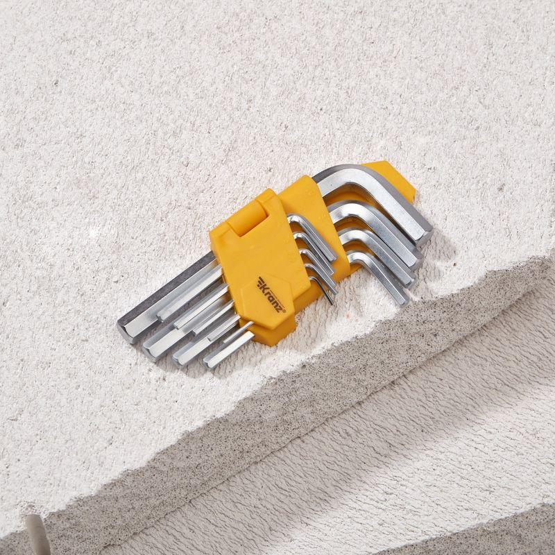  Набор ключей имбусовых HEX 1.5-10мм CrV 9шт Kranz KR-12-5215 фото в каталоге от BTSprom.by