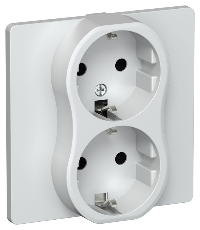 розетка 2-м сп flite рс12-1-к-флж 16а с заземл. без защ. шторок безвинтовое крепление в сборе механизм жемчуж. iek fi-r21c-16-1-k36 от BTSprom.by