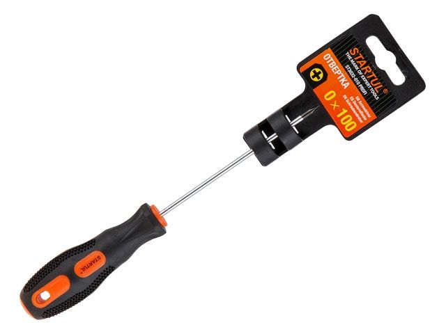 отвертка "+" №0 100мм ph startul profi (st3032-010) (крестовая phillips, рукоятка anti slip) st3032-010 от BTSprom.by