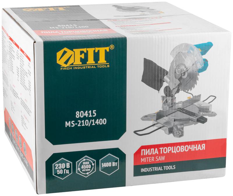  Пила торцовочная 1400Вт 4500об/мин 210/30мм FIT 80415 фото в каталоге от BTSprom.by