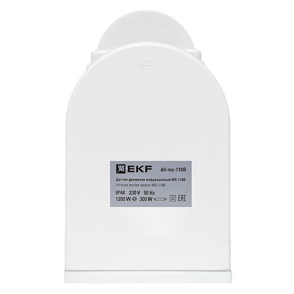 Датчик движения (ИК) MS-118В (ДД) настен. 1200Вт 180град. до 12м (рег.) IP44 EKF dd-ms-118B фото в каталоге от BTSprom.by