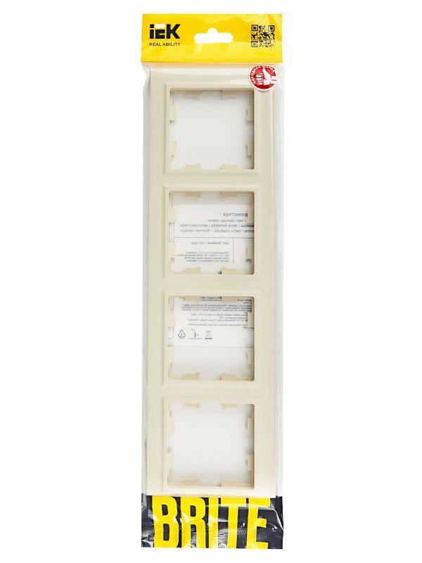  Рамка 4-м BRITE РУ-4-БрКр беж. IEK BR-M42-K10 фото в каталоге от BTSprom.by
