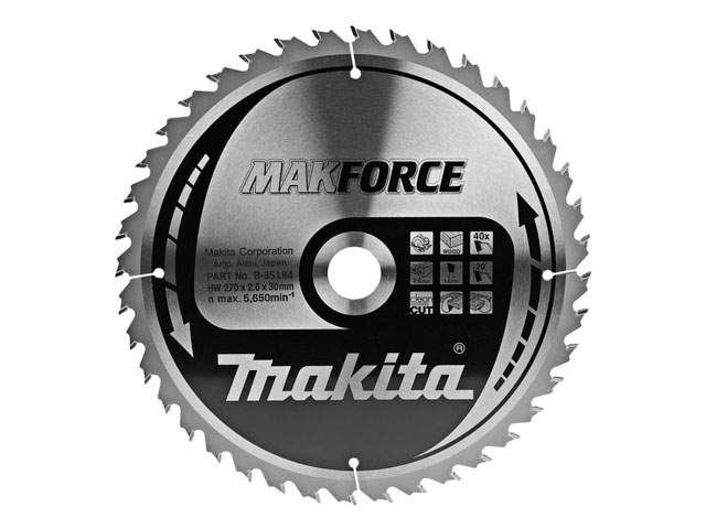 диск пильный 270х30 мм 40 зуб. по дереву makforce makita от BTSprom.by