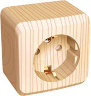 розетка 1-м оп этюд дача 16а ip20 250в с заземл. защ. шторки сосна se pa16-004d от BTSprom.by