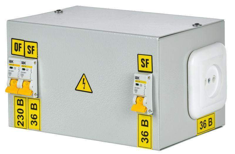 ящик с понижающим трансформатором ятп 0.25 220/36в (3 авт. выкл.) iek mtt13-036-0250 от BTSprom.by