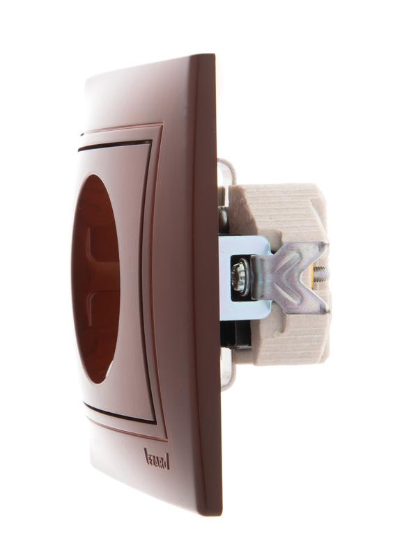  Розетка 1-м СП Mira 16А IP20 с заземл. керамика вишня LEZARD 701-0601-122 фото в каталоге от BTSprom.by