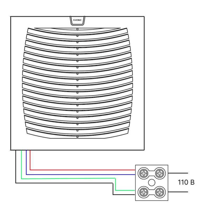  Вентилятор с фильтром ЭМС 100куб.м/ч 115-230В AC 152х152мм IP54 DKC R5MCV15231 фото в каталоге от BTSprom.by