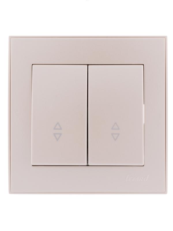 переключатель проходной 2-кл. сп rain 10а ip20 жемчуж./бел. метал. lezard 703-3030-106 от BTSprom.by