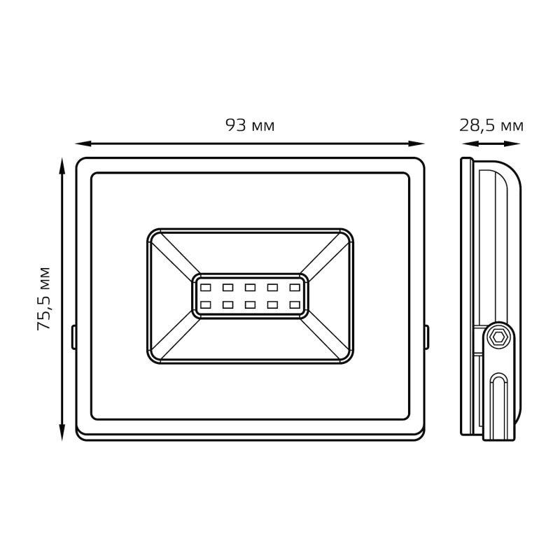  Прожектор светодиодный Elementary 10Вт 6500К IP65 900лм 200-240В ДО бел. GAUSS 613120310 фото в каталоге от BTSprom.by