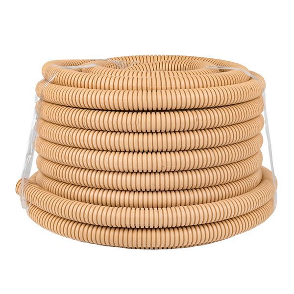 труба гофрированная пвх d25мм с протяжкой свет. дерево (уп.25м) plast proxima ekf tg-z-25w от BTSprom.by