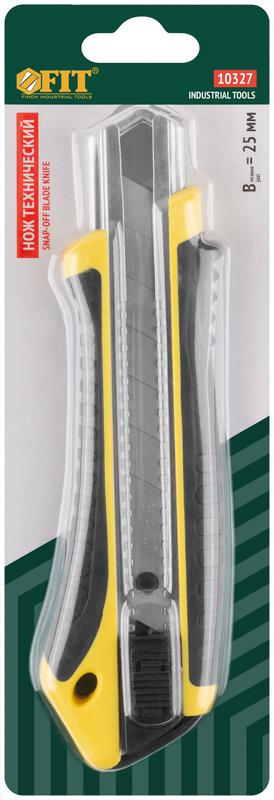  Нож технический 25мм усилен. прорезин. кассета 3 лезвия FIT 10327 фото в каталоге от BTSprom.by