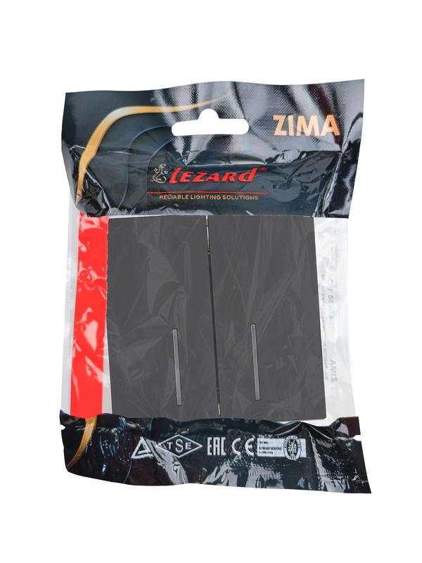  Выключатель 2-кл. с индик. СП ZIMA IP20 10А безвинт. зажим черн. бархат LEZARD 704-4288-112QC фото в каталоге от BTSprom.by