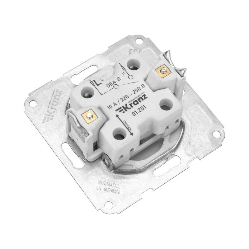  Выключатель 1-кл. СП DEA 10А с подсветкой механизм бел. Kranz KR-78-0201 фото в каталоге от BTSprom.by