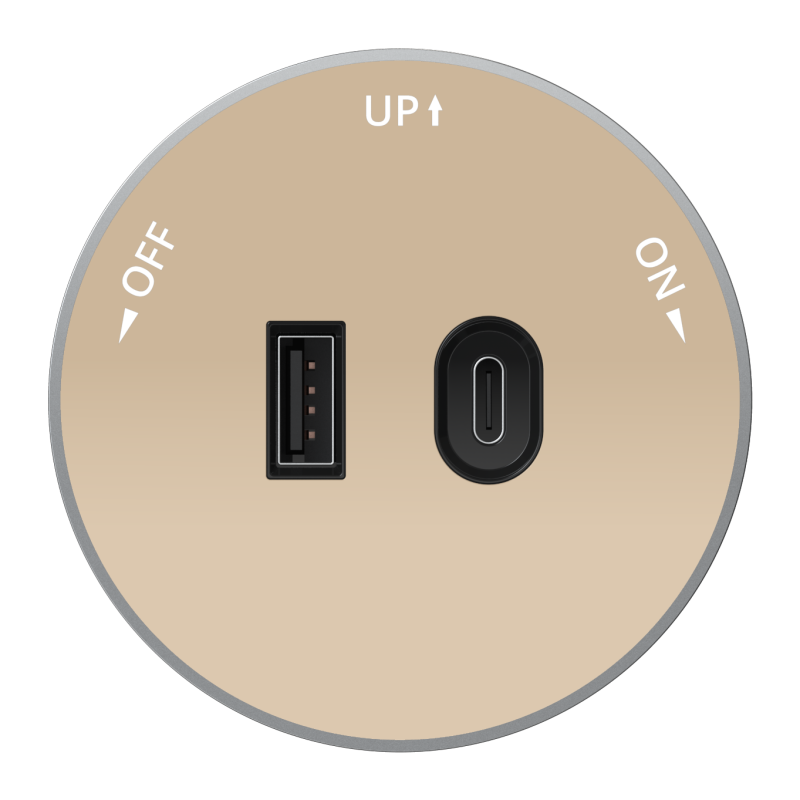 розетка multitrack с 2-мя заряд. устройствами usb тип а+с 18вт 5в/3а тип mtk03 песочн. se mtk13003p от BTSprom.by