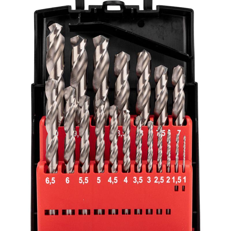  Набор сверл по металлу 1-10мм (через 0.5мм) Р6М5 цилиндрический хвостовик 19шт Kranz KR-91-0635 фото в каталоге от BTSprom.by