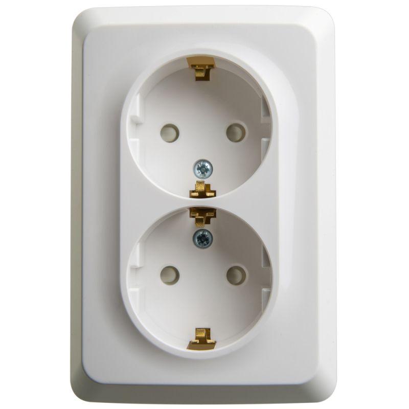розетка угловая 2-м оп этюд 16а ip20 250в с заземл. защ. шторки бел. se pa16-108b от BTSprom.by