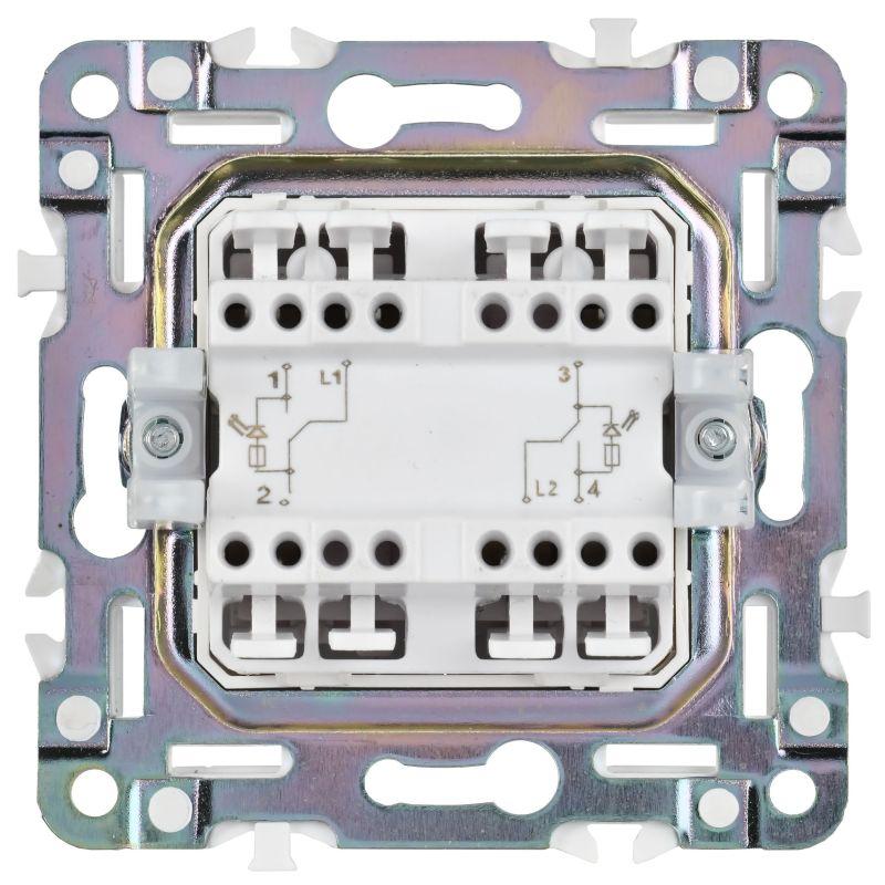  Выключатель проходной 2-кл. SKANDY 10А SK-V10Gr с индикацией сер. IEK SK-V22-1-10-K03 фото в каталоге от BTSprom.by