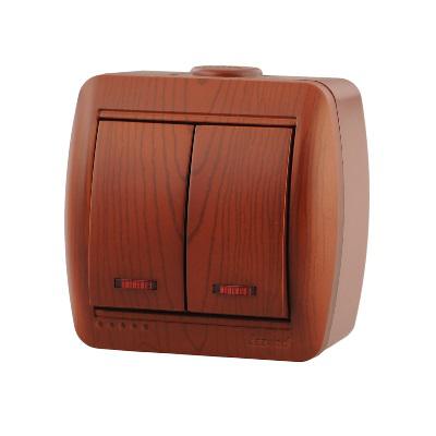переключатель проходной 2-кл. nata вишня lezard 710-0600-106 от BTSprom.by