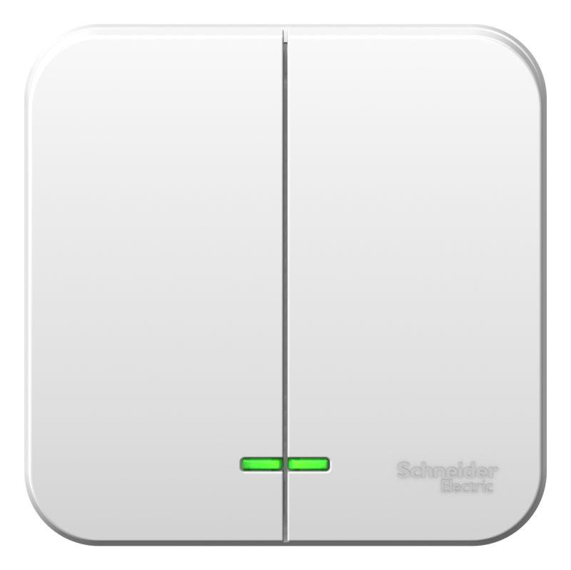  Выключатель 2-кл. ОП Blanca 10А IP20 (сх. 5) 250В с подсветкой бел. SE BLNVA105101 фото в каталоге от BTSprom.by