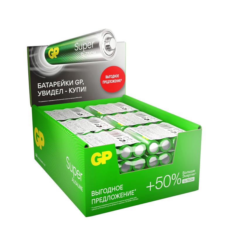 элемент питания алкалиновый aa/lr6 1.5в super alkaline g-tech 15aa21ra-2crs4 96/384 (уп.4шт) gp 1211 от BTSprom.by