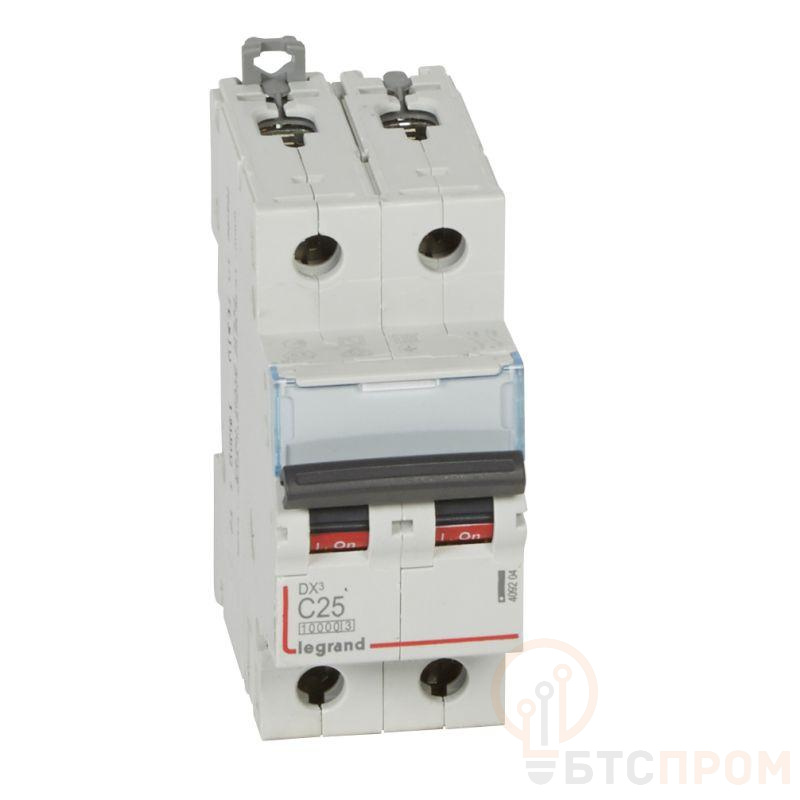 Выключатель автоматический модульный 2п C 25А 16кА DX3 10000 2мод. 230/400В Leg 409204 фото в каталоге от BTSprom.by  Выключатель автоматический модульный 2п C 25А 16кА DX3 10000 2мод. 230/400В Leg 409204 фото в каталоге от BTSprom.by