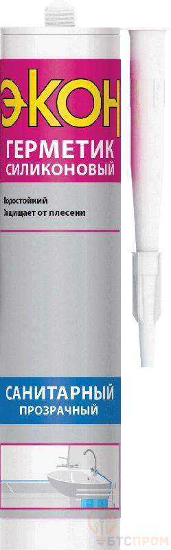  Герметик "ЭКОН" силиконовый санитарный 280мл прозр. Момент Б0031015 фото в каталоге от BTSprom.by