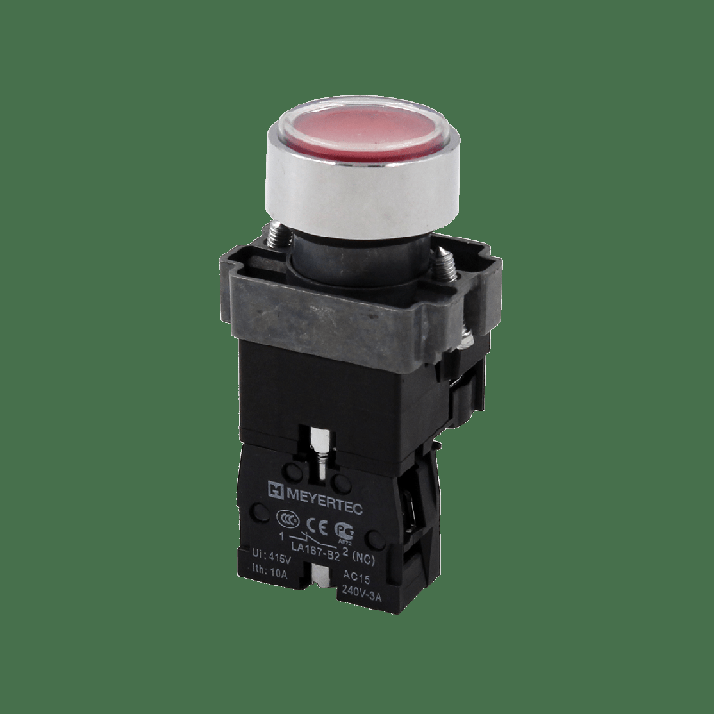 кнопка плоская с подсветкой 220в ac/dc 1nс ip67 металл mtb2-bwf3462 красн. овен 132653 от BTSprom.by