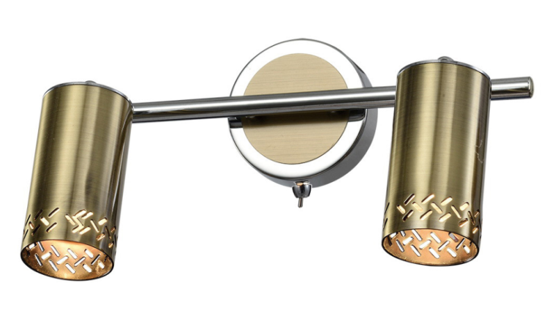 светильник настенно-потолочный спот alosia 7019-702 2х gu10 25вт поворотный с выключателем rivoli б0051218 от BTSprom.by