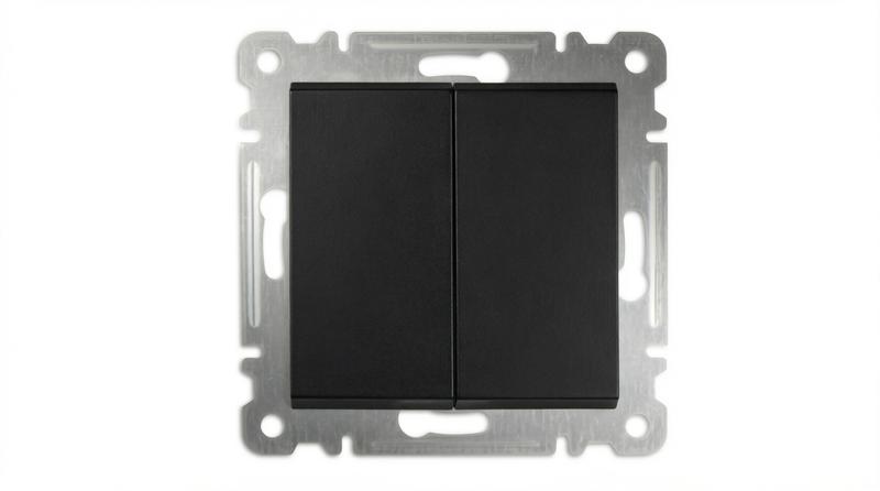выключатель 2-кл сп 10а ip20 250в механизм karea черн. makel 57054003 от BTSprom.by
