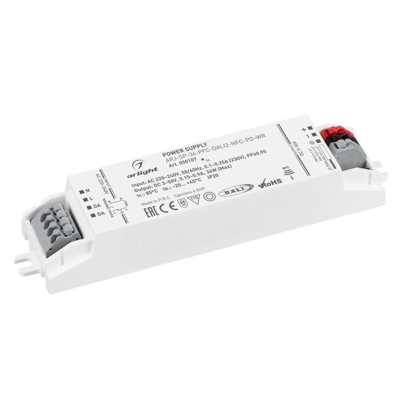 блок питания arj-sp-36-pfc-dali2-nfc-pd-wr 36вт 3-50в 0.15-0.9а ip20 пластик arlight 050107 от BTSprom.by