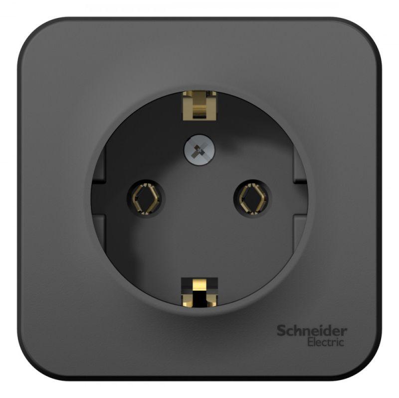 розетка 1-м оп blanca 16а ip20 250в с заземл. без защ. шторок с изолир. пластиной антрацит se blnra010116 от BTSprom.by