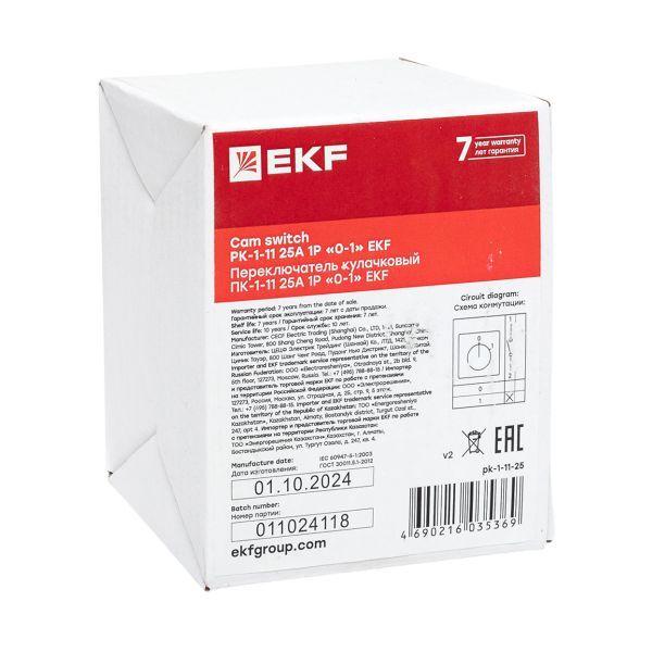  Переключатель кулачковый ПК-1-11 1П 25А "0-1" EKF pk-1-11-25 фото в каталоге от BTSprom.by