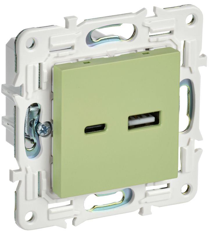 розетка usb a+c 3.1а skandy sk-r14g мятный iek sk-u22-d31-k06 от BTSprom.by