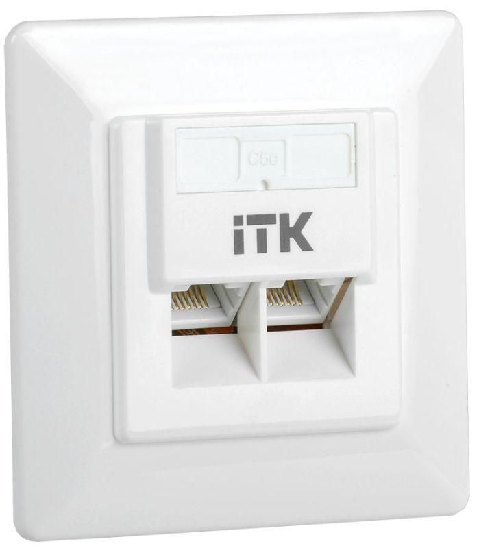 розетка компьютерная 2-м сп rj45 кат.5e utp itk cs2-1c5eu-2-1 от BTSprom.by