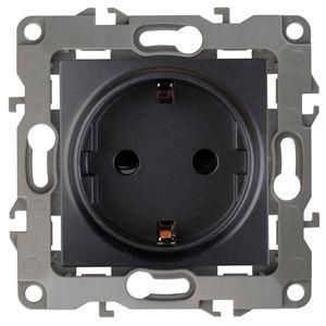 розетка 1-м сп эра12 12-2001-05 16а ip20 16ax 250в 2p+e schuko без монтаж. лапок механизм антрацит эра б0014685 от BTSprom.by