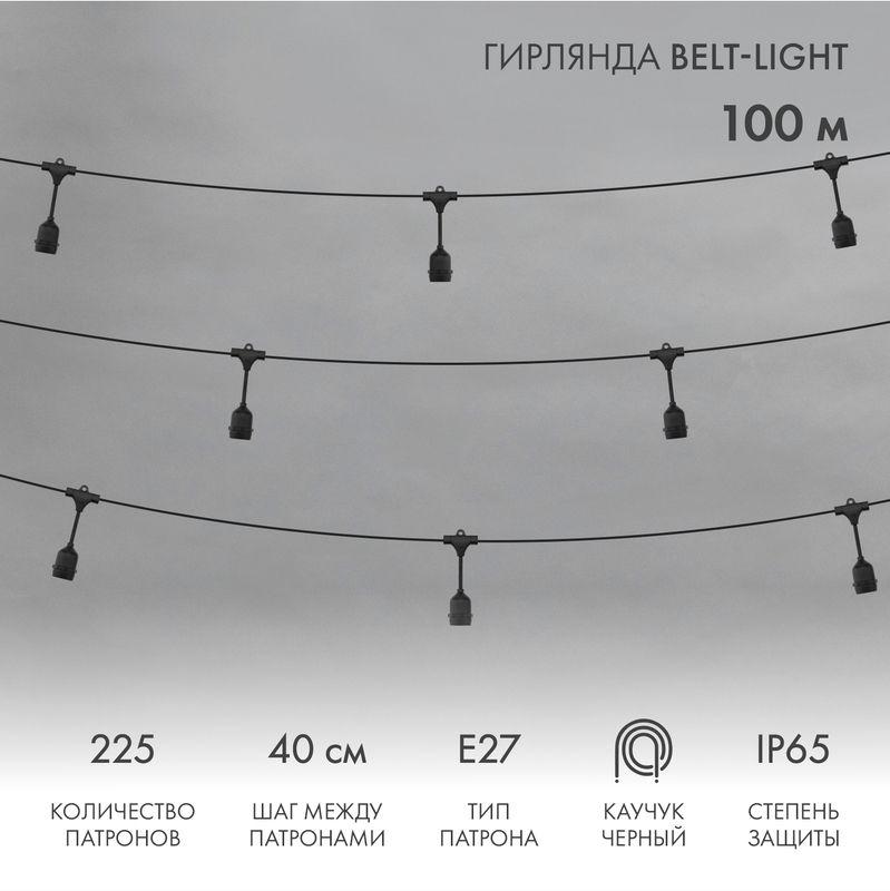гирлянда "белт лайт" 2жил. шаг 40см подвесные патроны e27 1320вт ip65 влагостойкая (уп.100м) neon-night 331-231 от BTSprom.by