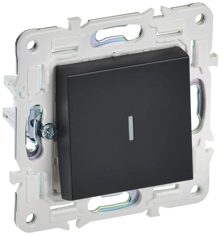 выключатель проходной 1-кл. skandy 10а sk-v08bl с индикацией черн. iek sk-v12-1-10-k02 от BTSprom.by