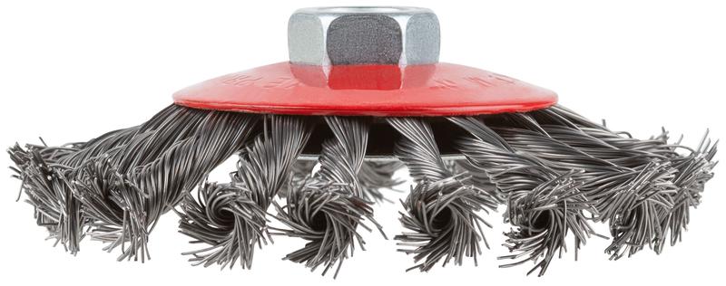  Корщетка-колесо с наклоном гайка М14 стальная витая проволока 115мм КУРС 39034 фото в каталоге от BTSprom.by