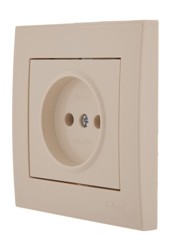  Розетка 1-м СП Rain 16А IP20 без заземл. керамика крем. LEZARD 703-0303-121 фото в каталоге от BTSprom.by